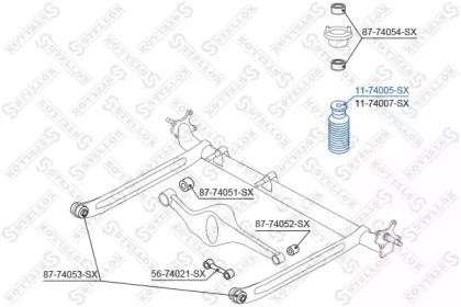 отбойник-пыльник амортизатора заднего!\ Nissan Almera N15 95-99/Maxima 94> 11-74005-SX STELLOX
