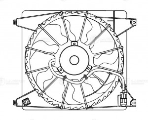 Э,вентилятор охл. с кожухом для ам Hyundai Grand Starex (H-1) (07-) 2.5D (A2) (L LFK 0804 LUZAR