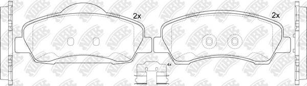 Колодки тормозные PEUGEOT 308 (13-) передние (4шт.) NIBK PN42004 NIBK