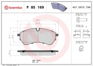P85169 колодки дисковые передние!\ VW Crafter, Man TGE 2.0TDI 16> P85169 BREMBO