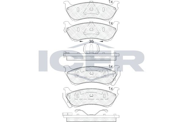 181277 колодки дисковые задние !\ MB W163 2.3/3.2/2.7CDi 98-99 181277 ICER
