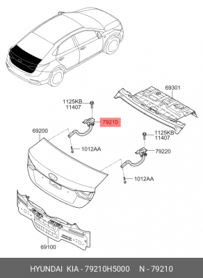79210H5000 ПЕТЛЯ КРЫШКИ БАГАЖНОГО ОТСЕКА (ORG) 79210H5000 HYUNDAI KIA