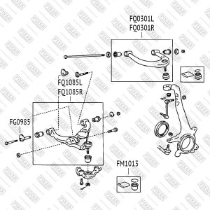 втулка с эксцентриком пер. нижн. рычага!\ Toyota Land Cruiser/FJ Cruser 02>, Lex FG0985 FIXAR