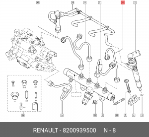 Трубка топливная 8200939500 8200939500 RENAULT