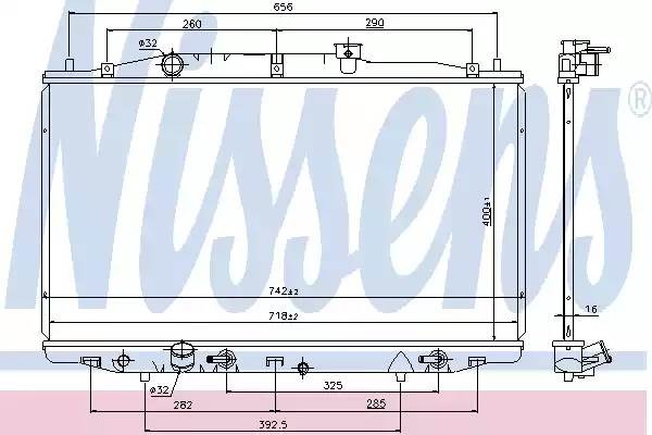 Радиатор HONDA ACCORD VII 2.4i 3/03-12/05 69475 69475 NISSENS
