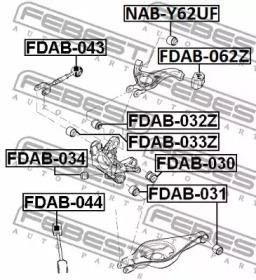 Сайлентблок FORD Explorer рычага заднего верхнего задний FEBEST FDAB-062Z FEBEST