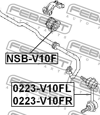 Втулка стабилизатора NISSAN ALMERA TINO V10M 2000.05-2005.11 NSB-V10F NSB-V10F FEBEST
