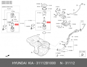 фильтр топливный!\ Hyundai Santa Fe 31112B1000 HYUNDAI
