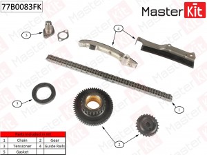 Комплект цепи ГРМ MITSUBISHI PAJERO II 2.8TD V46W 4M40-T 94 77B0083FK 77B0083FK MASTER KIT