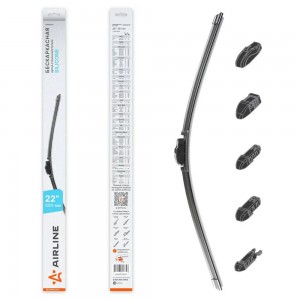 Щетка стеклоочистителя бескаркасная Silicone 550мм 5 адаптеров AWBBS010 AIRLINE