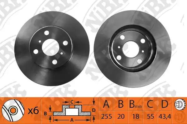 Диск тормозной TOYOTA Yaris (99-05) передний (1шт.) NIBK RN1144 NIBK