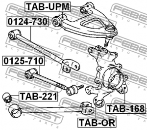 Рычаг задн подвески поперечный TOYOTA MARK 2/CHASER/CRESTA GX100 1996-2001 0125- 0125-710 FEBEST