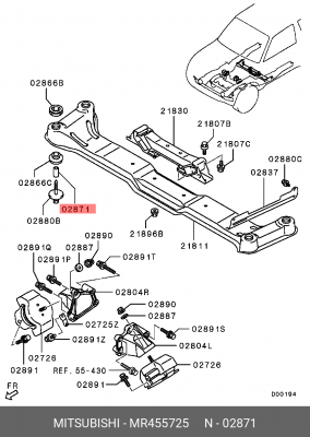 втулка монтажная!\ Mitsubishi Montero III MR455725 MITSUBISHI