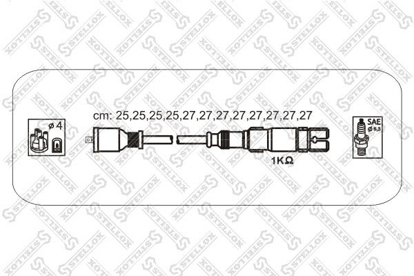 к-кт проводов!12 провод.\Chrysler Crossfire 3.2 03>,MB С208/С209/W202/W203/W210/ 10-38436-SX STELLOX