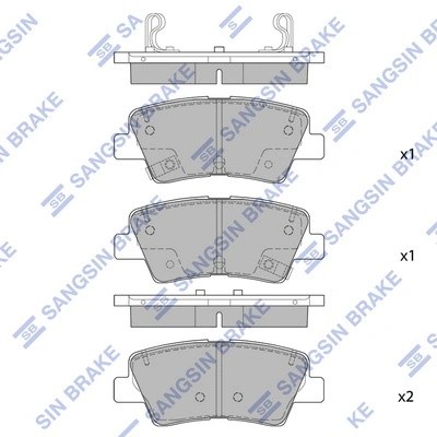 Колодки тормозные HYUNDAI Tucson (16-) задние (4шт.) SANGSIN SP1846 SANGSIN