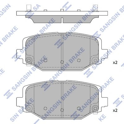 Колодки тормозные дисковые Chrysler Grand Voyager V RT 08, Dodge Grand Caravan 0 SP1950 SANGSIN