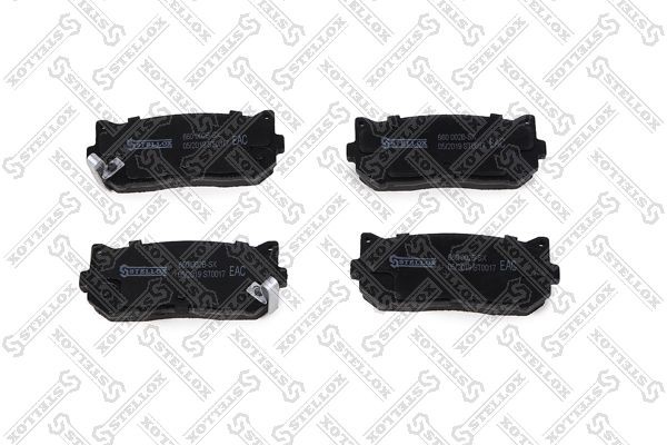 колодки дисковые задн.! с антискр. пл.\Kia Spectra 1.6DOHC 00>/Shuma 1.5i-1.8i 9 660-002B-SX STELLOX
