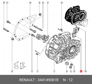 кронштейн троса КПП!\ Renault 344149081R RENAULT