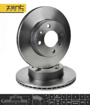 диск тормозной передний! Kia Picanto 1.0/1.1 04> Z06106 ZENTPARTS