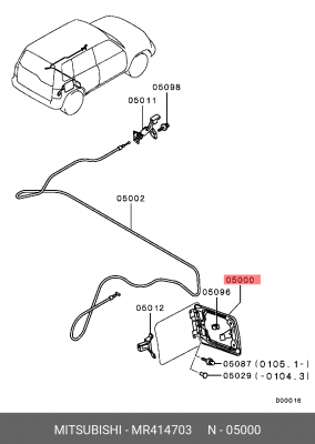 Лючок бака топливного MITSUBISHI Pajero IO (98-) OE MR414703 MITSUBISHI