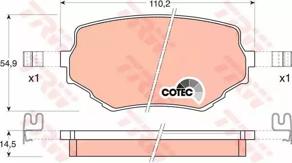 Колодки тормозные SUZUKI Grand Vitara (-98) передние (4шт.) TRW GDB3132 TRW