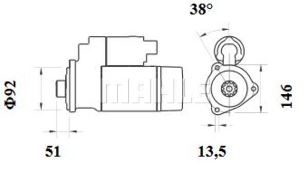 Стартер MS 770 MAHLE KNECHT