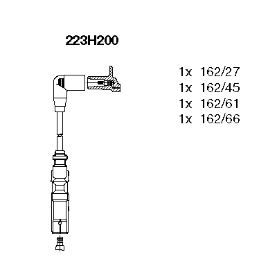 к-кт проводов!\ Audi A3/A4, Seat Ibiza, VW Golf 1.6 94> 223H200 BREMI