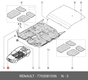 Фиксатор RENAULT Logan,Sandero,Clio 3,Kangoo 2 OE 7703081056 RENAULT