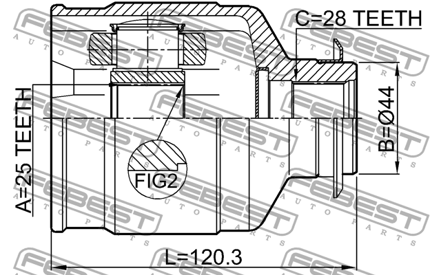 ШРУС внутренний HYUNDAI IX35/TUCSON 10MY 2009-2015 1211-IX35RH 1211-IX35RH FEBEST