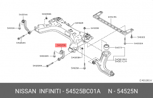 кронштейн подрамника! передний левый\ Nissan Note E11 06-13 54525-BC01A NISSAN