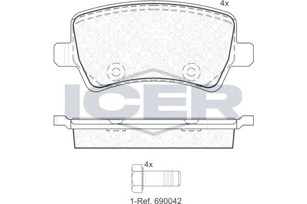 181776 колодки дисковые задние!\ Ford Galaxy/Mondeo/S-max, Volvo S80 1.6-4.4/D/T 181776 ICER