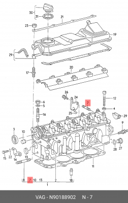 Шпилька VW коллектора выпускного OE N 901 889 02 VAG