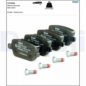 LP1969 колодки дисковые з.\ Ford Mondeo IV/Kuga 2.0-2.5/1.8TDCi 06> LP1969 DELPHI