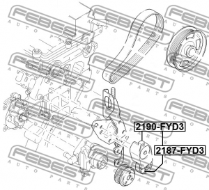 ролик натяжной НО !с механизмом натяжения\ Ford Transit 2.0/2.2TDCi 00> 2190-FYD3 FEBEST