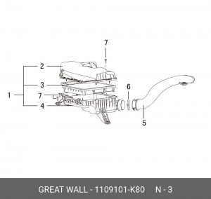 Фильтр воздушный GREAT WALL Hover H5 (10-) OE 1109101-K80 GREAT WALL