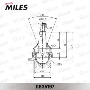 Опора шаровая нижняя AUDI A4/A5/A6/A7/Q5 08- (TRW JBJ789) DB35197 DB35197 MILES