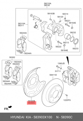 ЗАЩИТНЫЙ КОЖУХ ТОРМОЗНОГО ДИСКА 58390-3X100 583903X100 HYUNDAI KIA