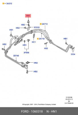 Клипса FORD Focus (04-11) крепления подкрылка OE 1 060 318 FORD