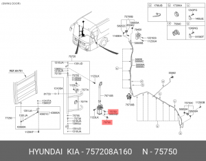 Клапан аварийного открытия двери Hyundai Universe (пр-ль DASCO) 757208A160 HYUNDAI KIA