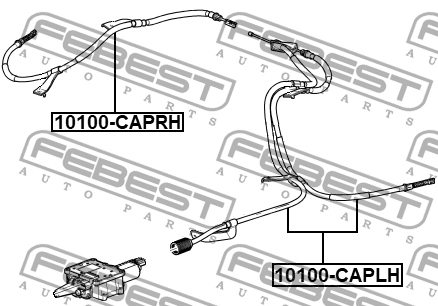 Трос стояночного тормоза OPEL Antara (07-) правый FEBEST 10100-CAPRH FEBEST