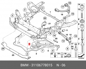 сайлентблок рычага переднего!\ BMW X5 E70/X6 E71/E72 07> 31 10 6 778 015 BMW
