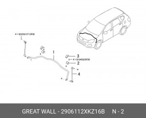ВТУЛКА СТАБИЛИЗАТОРА ПЕРЕДНЕЙ ПОДВЕСКИ HAVAL H6 2906112XKZ16B 2906112XKZ16B HAVAL