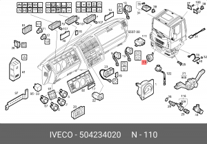 сигнал звуковой!электрический кругл D=77mm 24V 50W 335Hz\ 504234020 IVECO