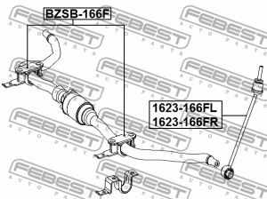 Тяга стабилизатора передн правая MERCEDES BENZ ML-CLASS 166 2011- 1623-166FR 1623-166FR FEBEST
