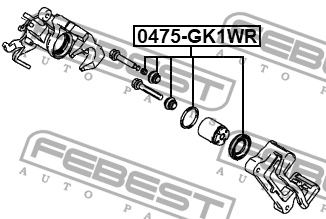 Ремкомплект суппорта задний MITSUBISHI OUTLANDER 2012- 0475-GK1WR 0475-GK1WR FEBEST