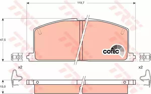 Колодки тормозные TOYOTA Camry,Carina,Corolla (83-92) передние (4шт.) TRW GDB323 TRW