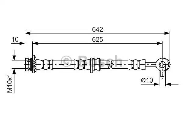Шланг тормозной NISSAN X-Trail (07-) RENAULT Koleos (08-) передний левый BOSCH 1 987 481 572 BOSCH