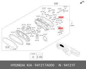 Лампа 24V W1.2W HYUNDAI HD65,72,78 комбинации приборов с цоколем OE 941217A000 HYUNDAI KIA