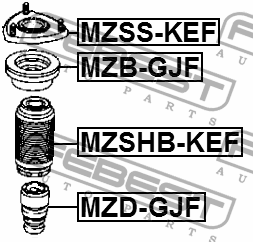 Отбойник амортизатора MAZDA 6 (13-) переднего (1шт.) FEBEST MZD-GJF FEBEST