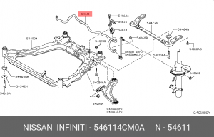 СТАБИЛИЗАТОР ПЕРЕДНИЙ 546114CM0A 54611-4CM0A NISSAN